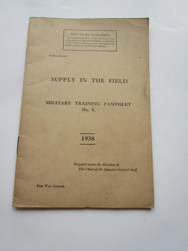 Supply In The Field Training Pamphlet 1938