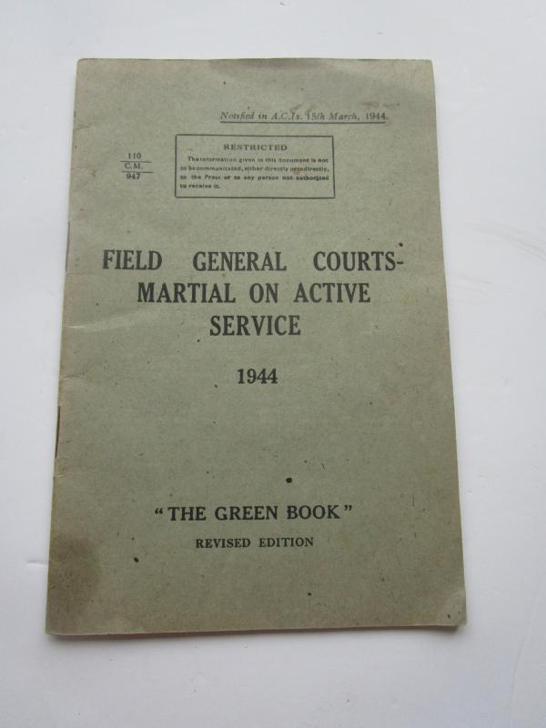Field General Courts- Martial On Active Service 1944 Pamphlet